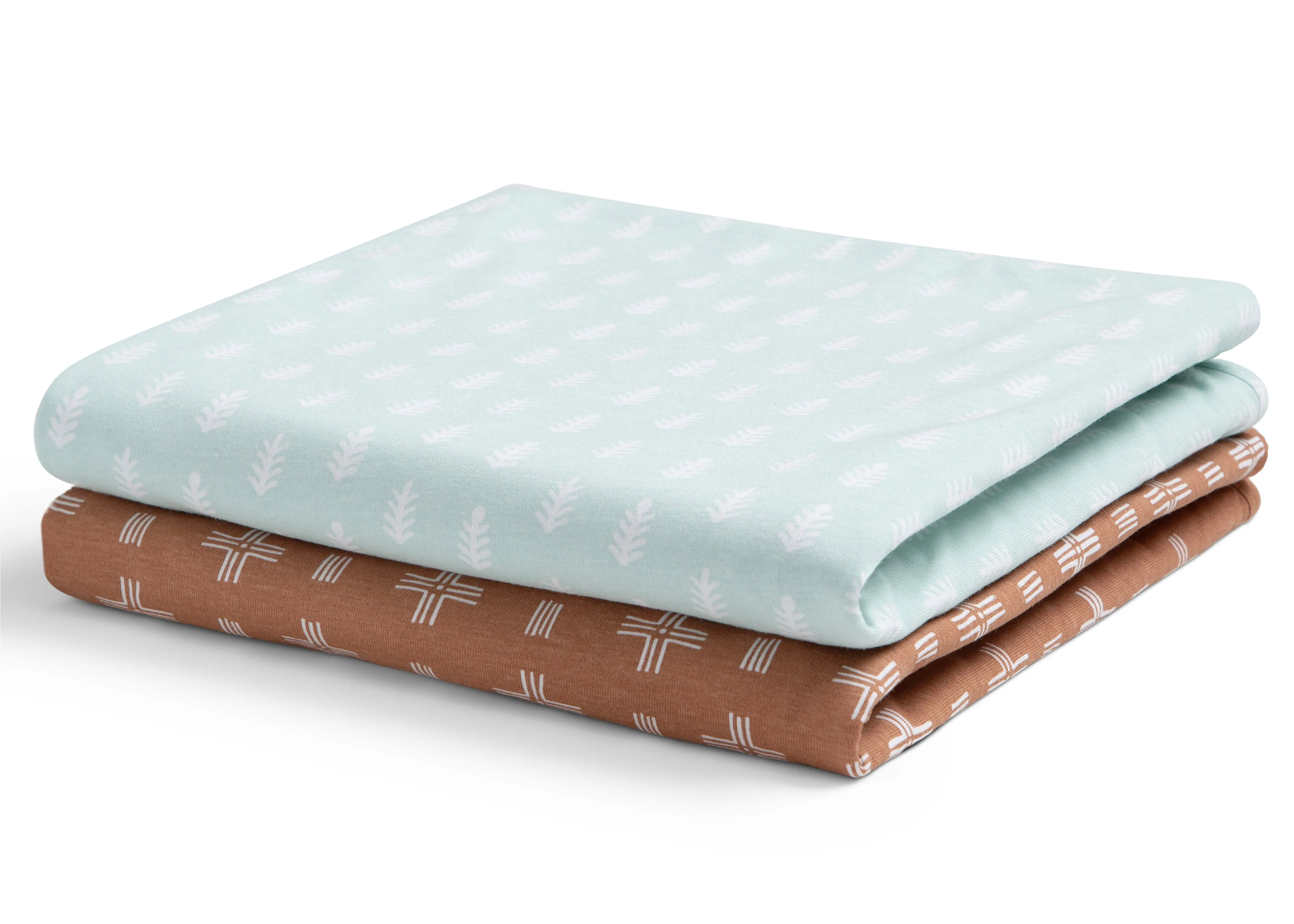 100% Organic Jersey Cotton Baby Receiving Blankets - 2 Pack