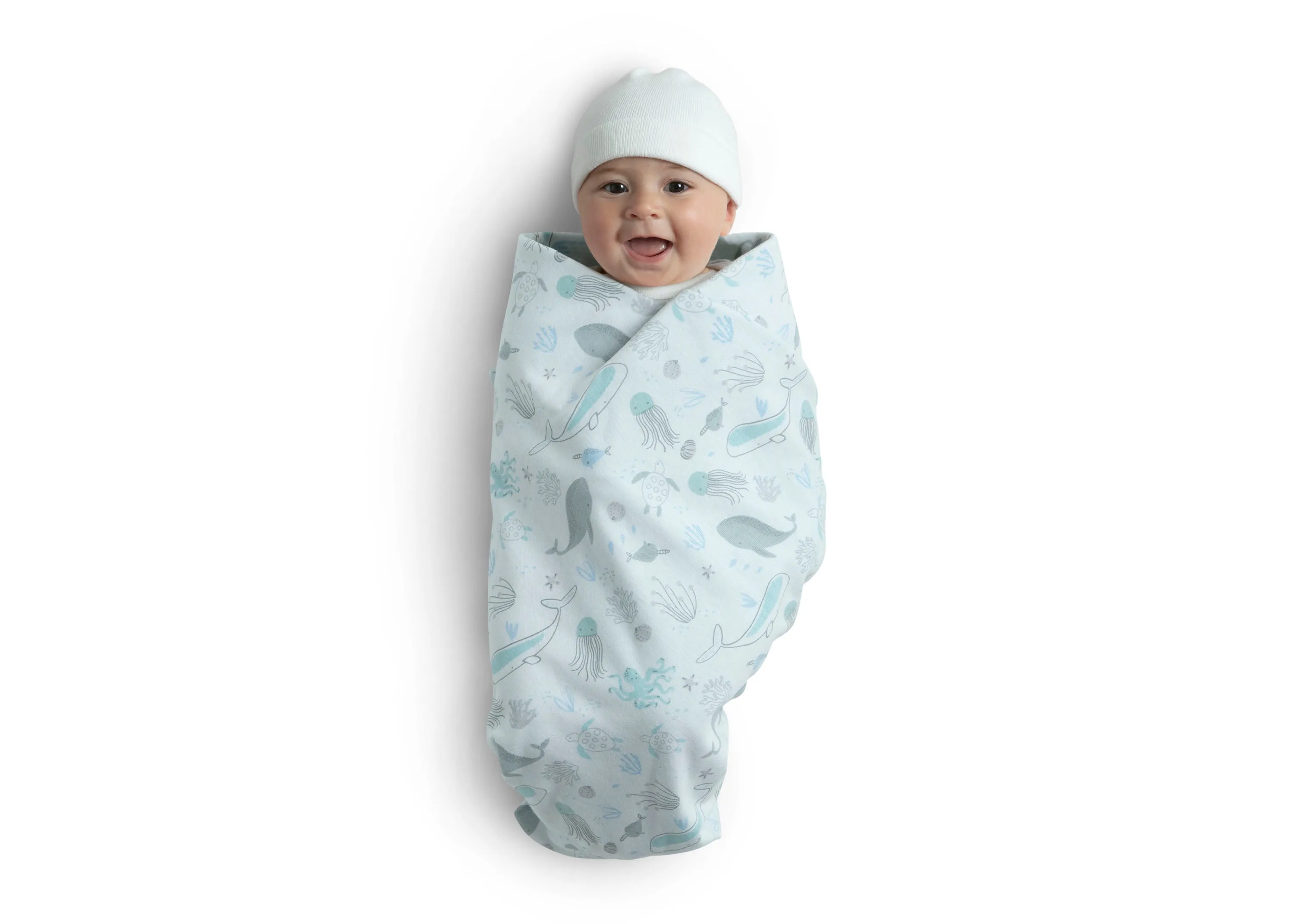 100% Organic Jersey Cotton Baby Receiving Blankets - 2 Pack