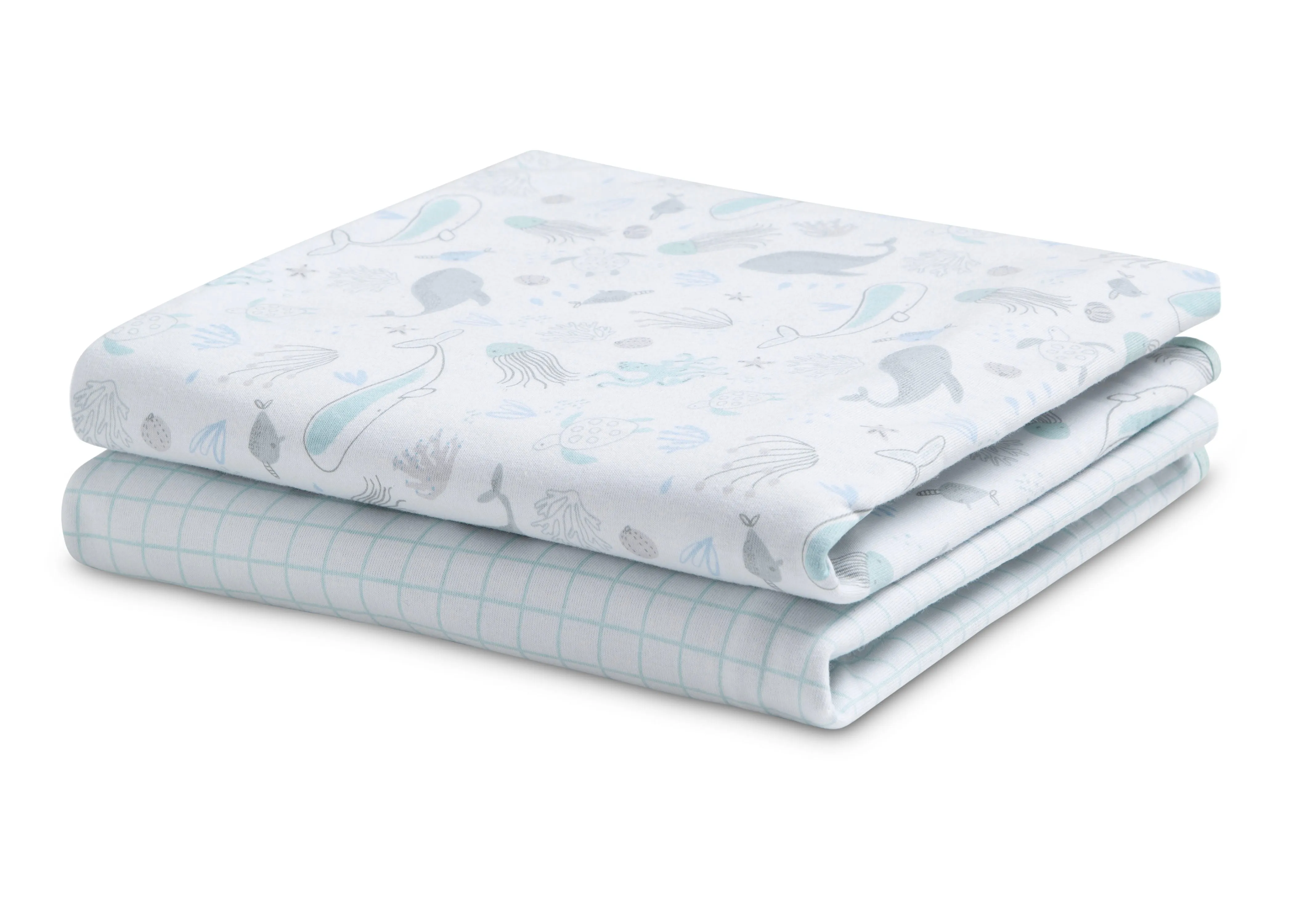 100% Organic Jersey Cotton Baby Receiving Blankets - 2 Pack