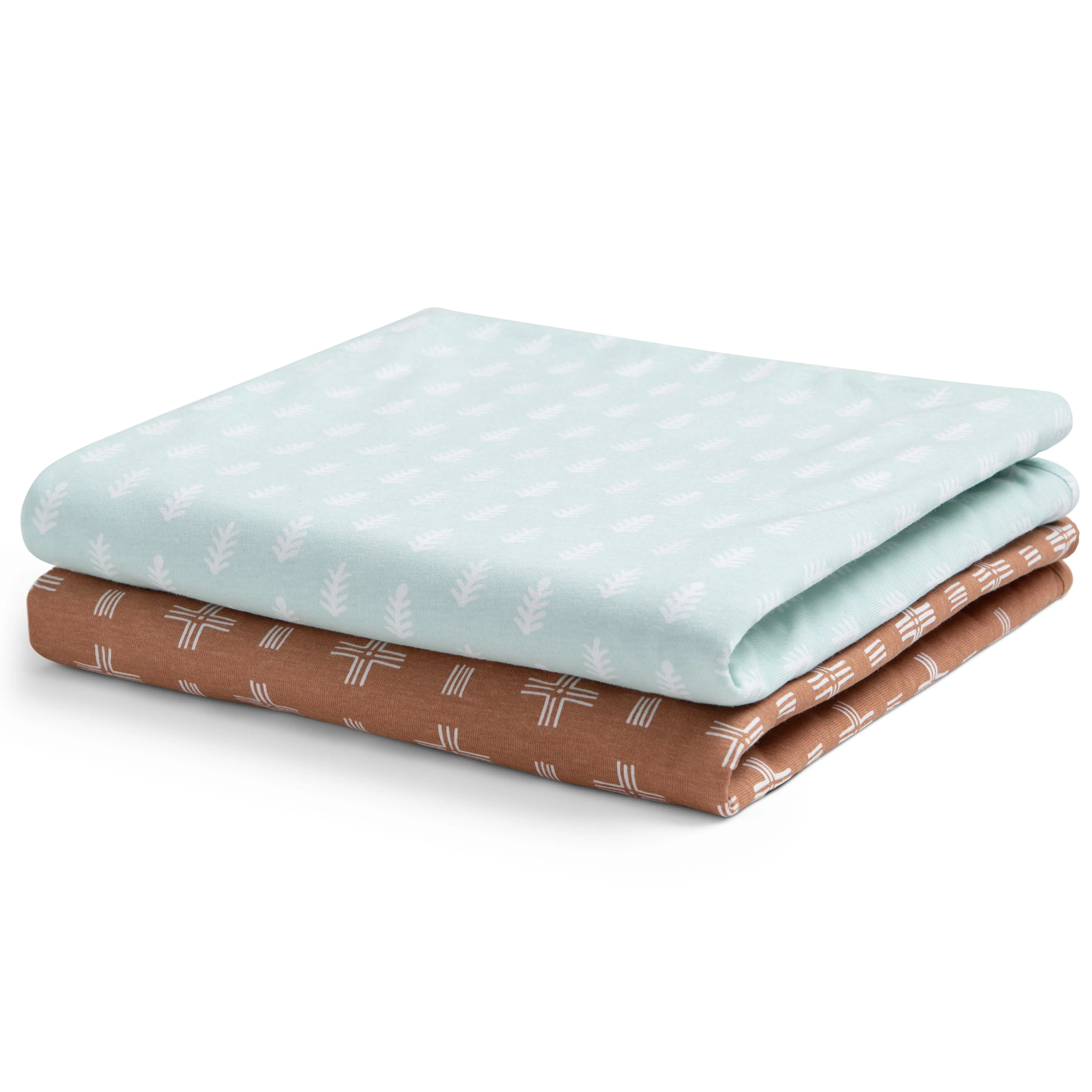 100% Organic Jersey Cotton Baby Receiving Blankets - 2 Pack