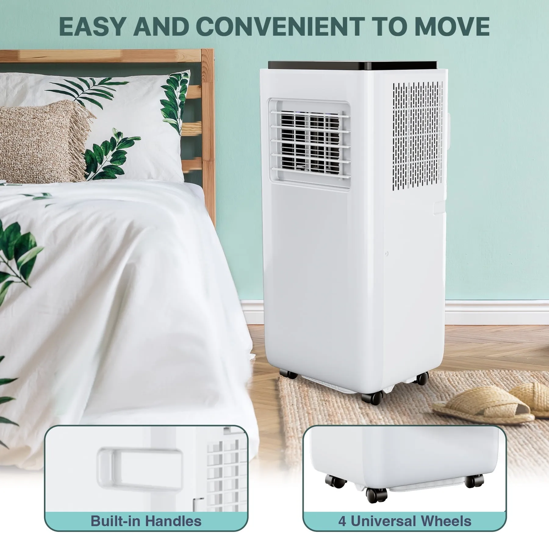 10,000 BTU Dual Hose Portable Air Conditioner and Heater - Dehumidifier, Fan - for Rooms Up to 450 Sq. Ft - AC Unit   Heater