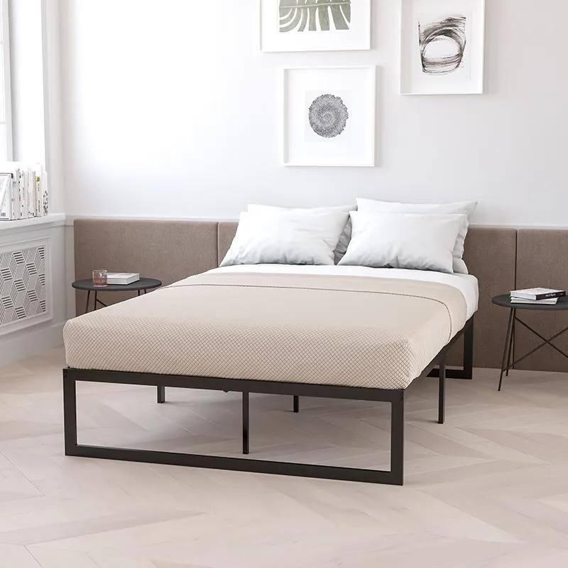 14 Inch Metal Platform Bed Frame With 10 Inch Pocket Spring Mattress In A Box (No Box Spring Required) - Twin By Flash Furniture