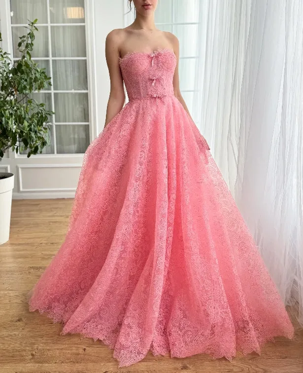 3D Lace Appliques Off Shoulder Prom Dresses for Women Tulle lovely Wedding Dress Long Ball Gown