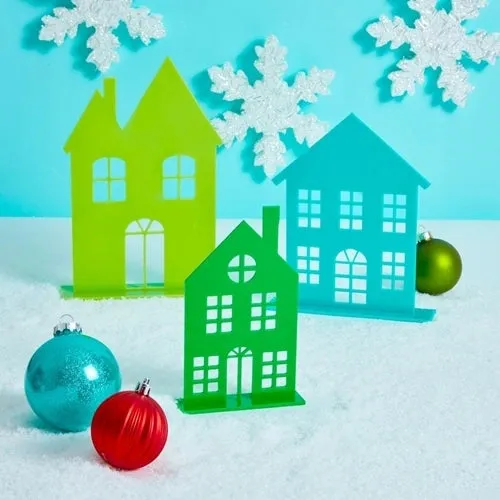 Acrylic Holiday House Set