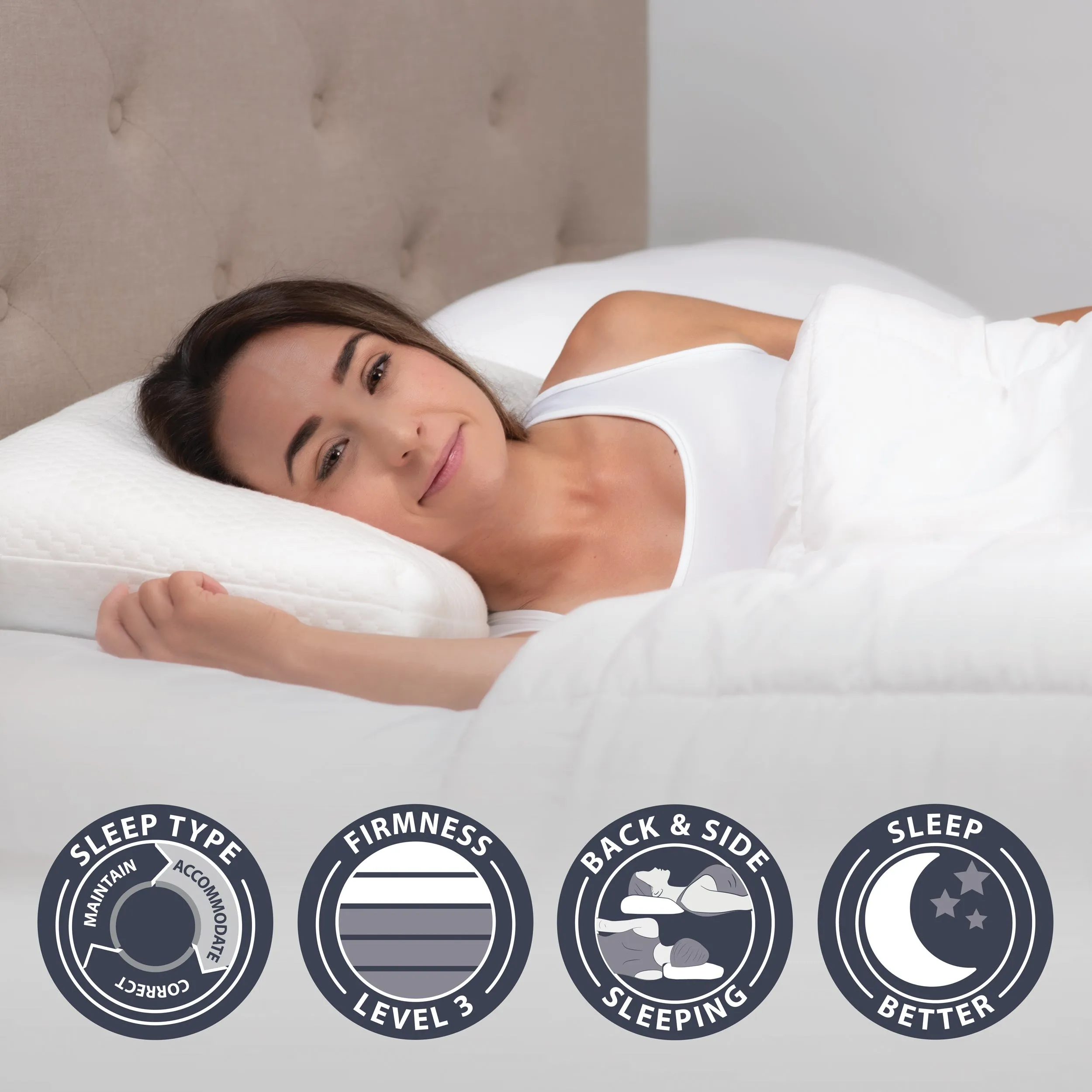 Adjust-A-Loft Fiber Adjustable Comfort Pillow with Cooling Memory Foam Insert, Standard/Full