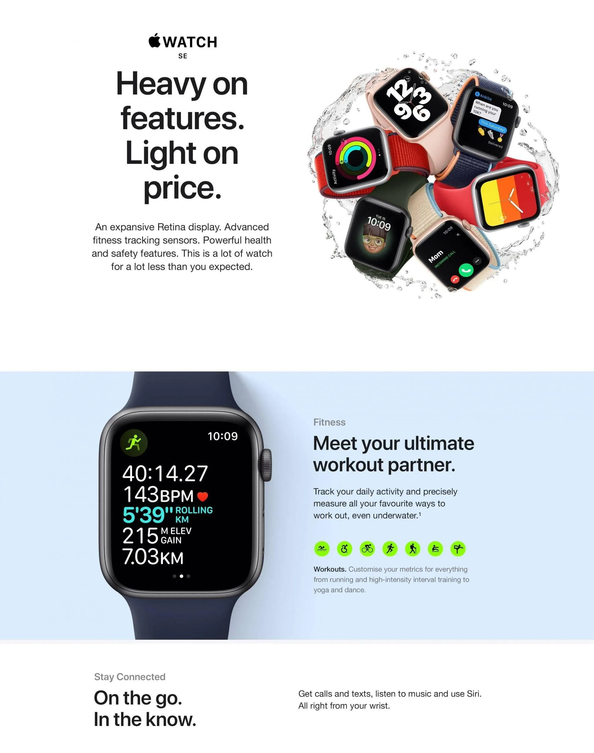 Apple Watch Series SE with GPS and Cellular Connectivity