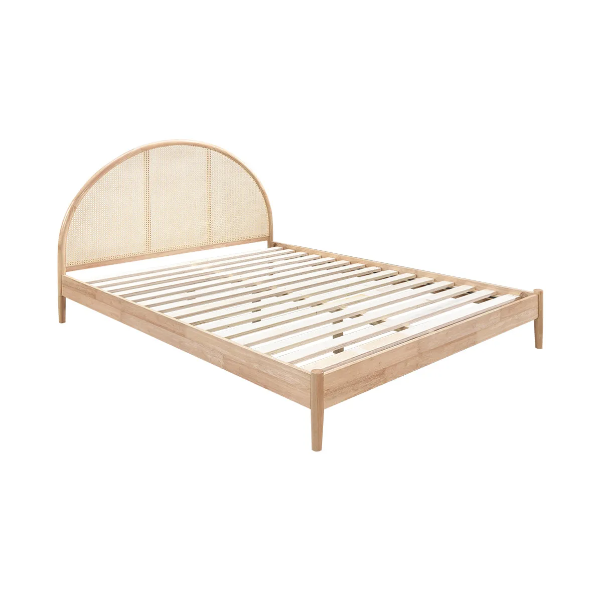 Avery Arch Rattan Queen Bed (Oak)