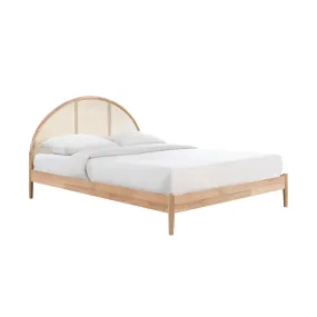 Avery Arch Rattan Queen Bed (Oak)