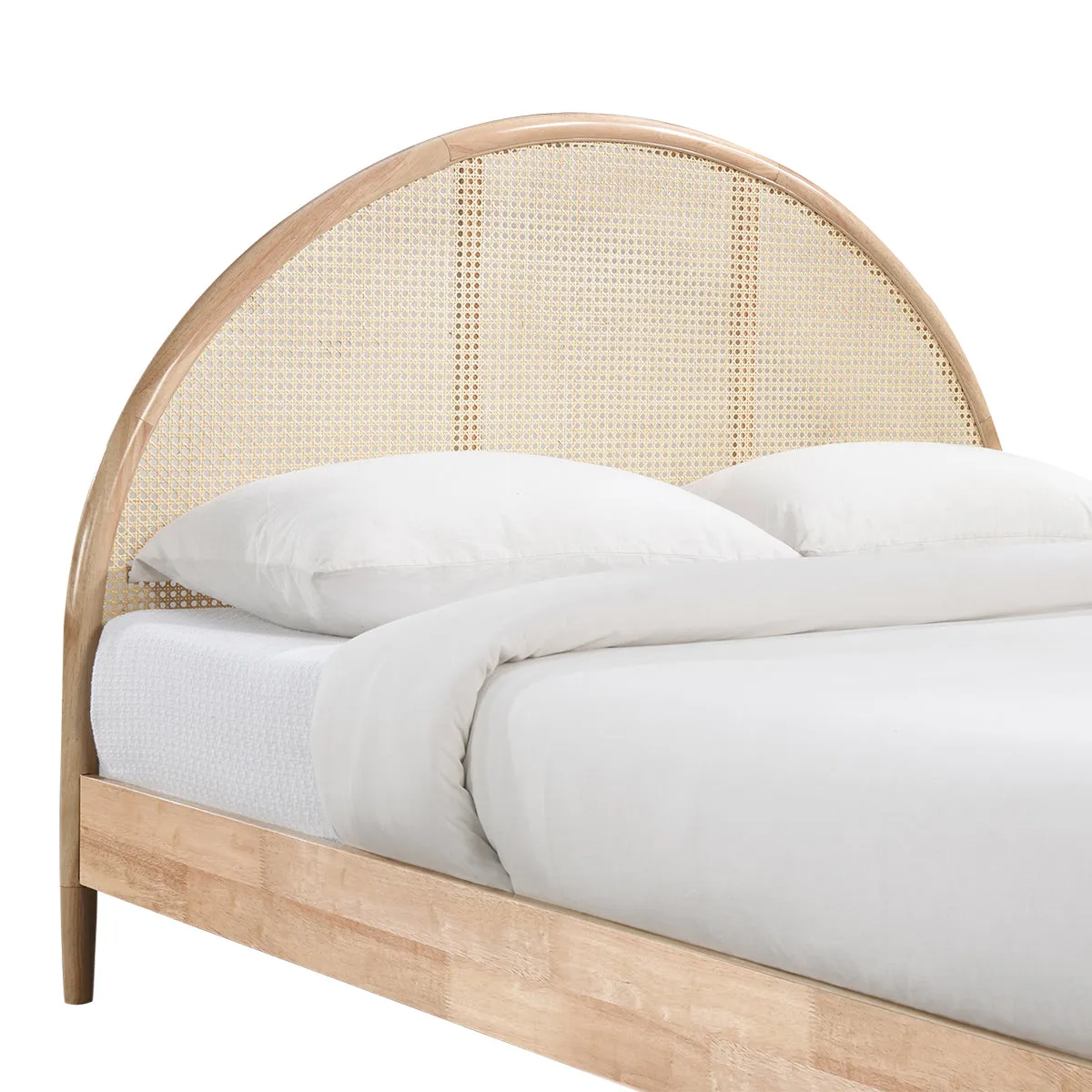 Avery Arch Rattan Queen Bed (Oak)