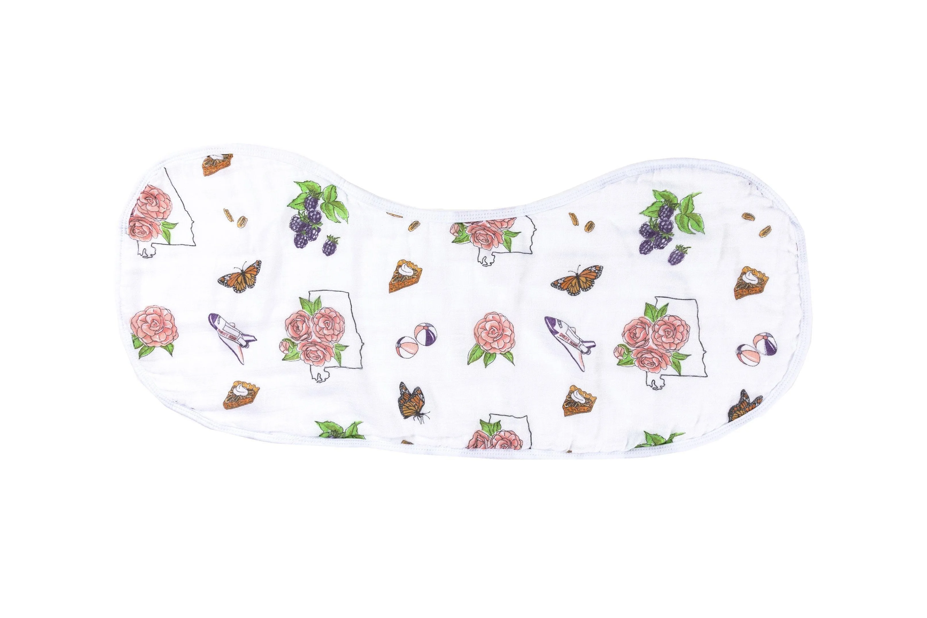 Baby Burp Cloth and Wraparound Bib (Alabama Floral)