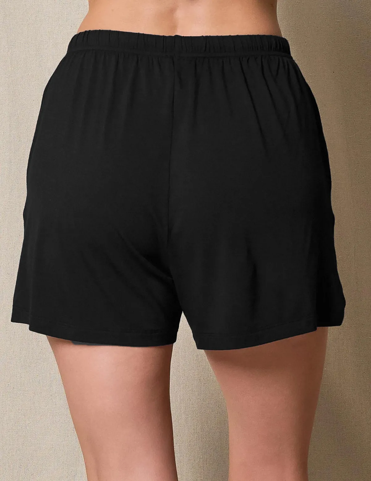 Bamboo Drawstring Sleep Shorts - Black