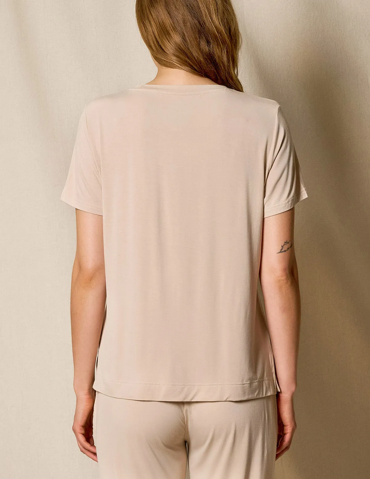 Bamboo Pocket Sleep Tee - Almond