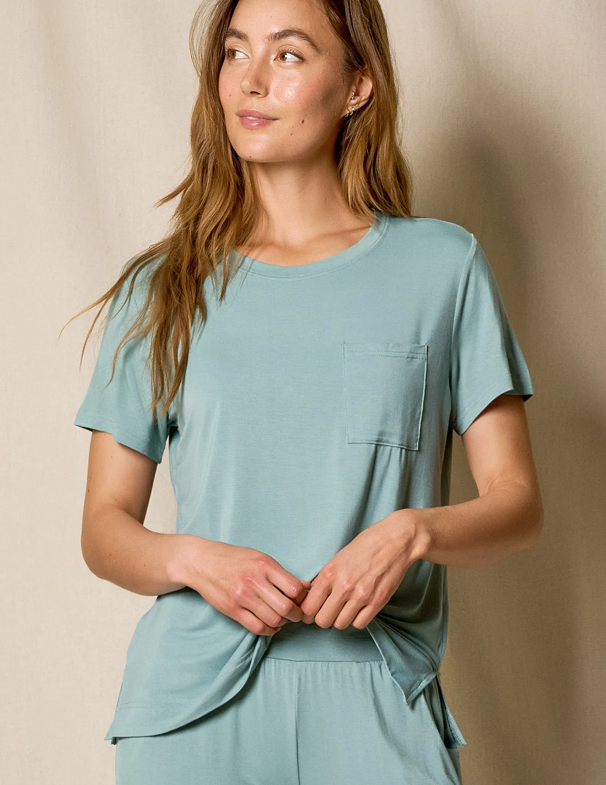 Bamboo Pocket Sleep Tee - Mineral