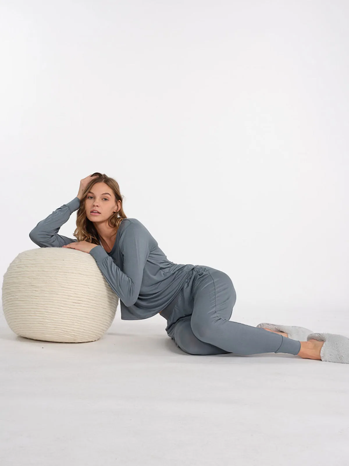 Bamboo Silk Long Sleeve Sleep Shirt