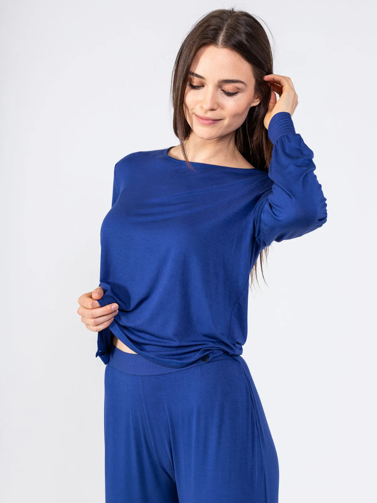 Bamboo Silk Long Sleeve Sleep Shirt