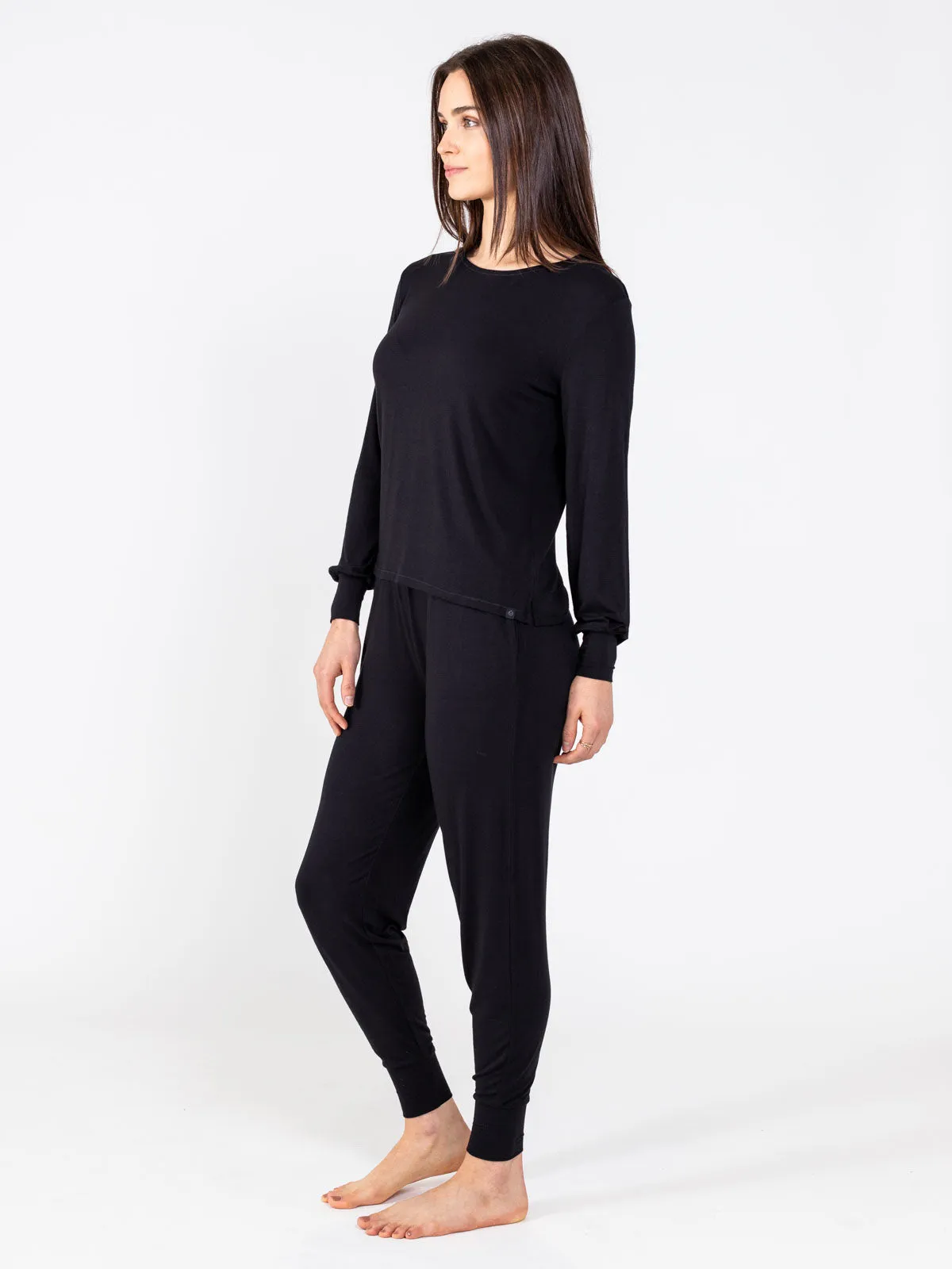 Bamboo Silk Long Sleeve Sleep Shirt