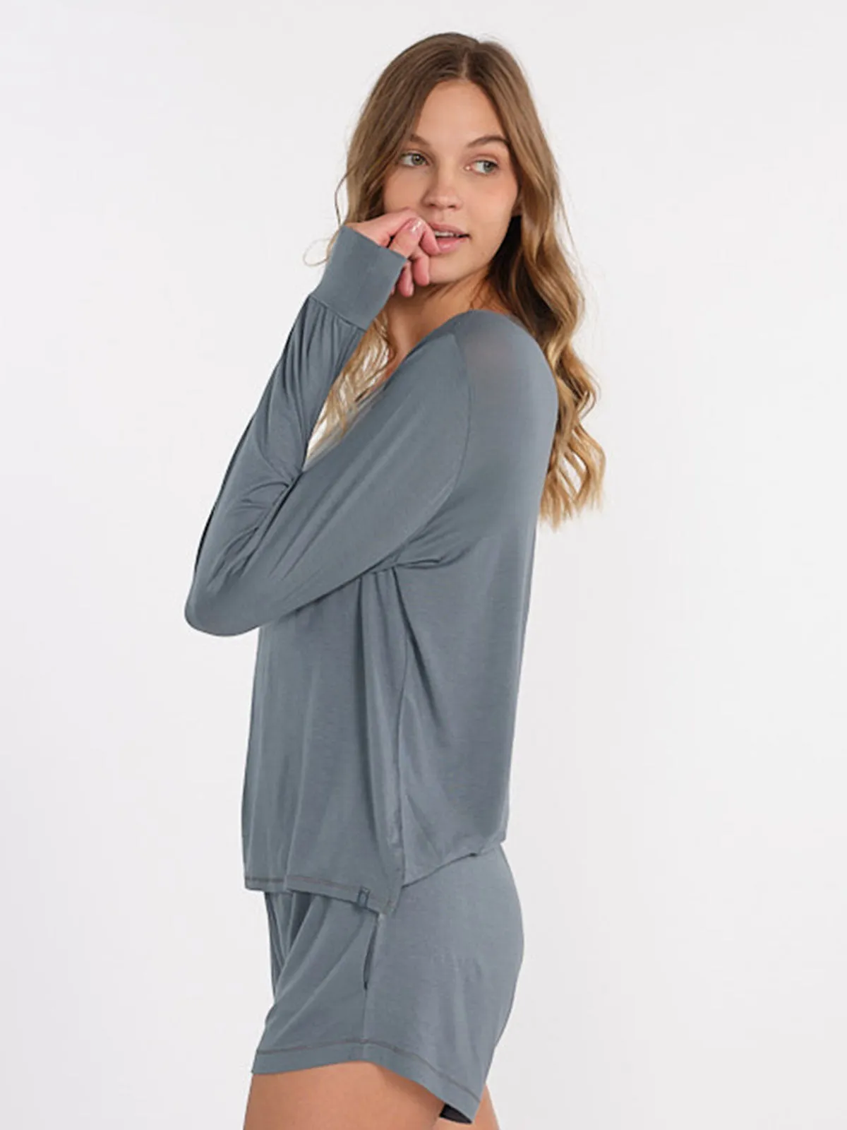 Bamboo Silk Long Sleeve Sleep Shirt