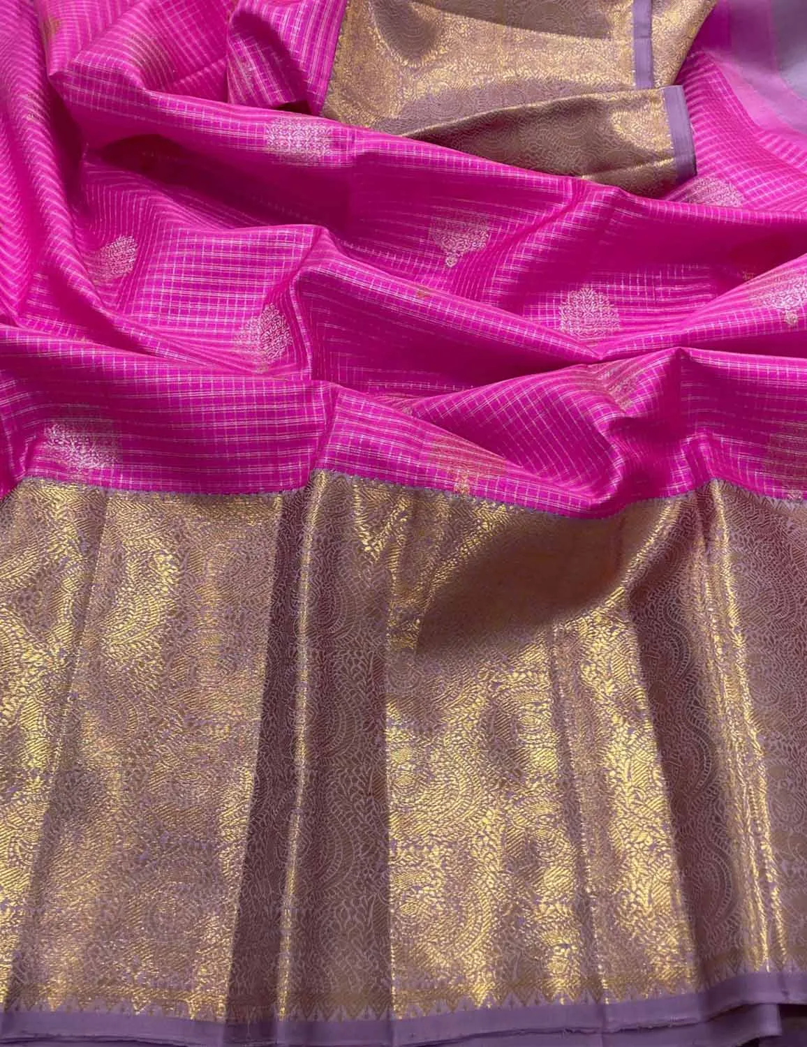 Beautiful Pink Kanjeevaram Silk Saree