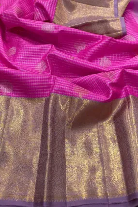 Beautiful Pink Kanjeevaram Silk Saree