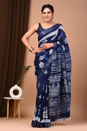 Blue Pure Line Saree