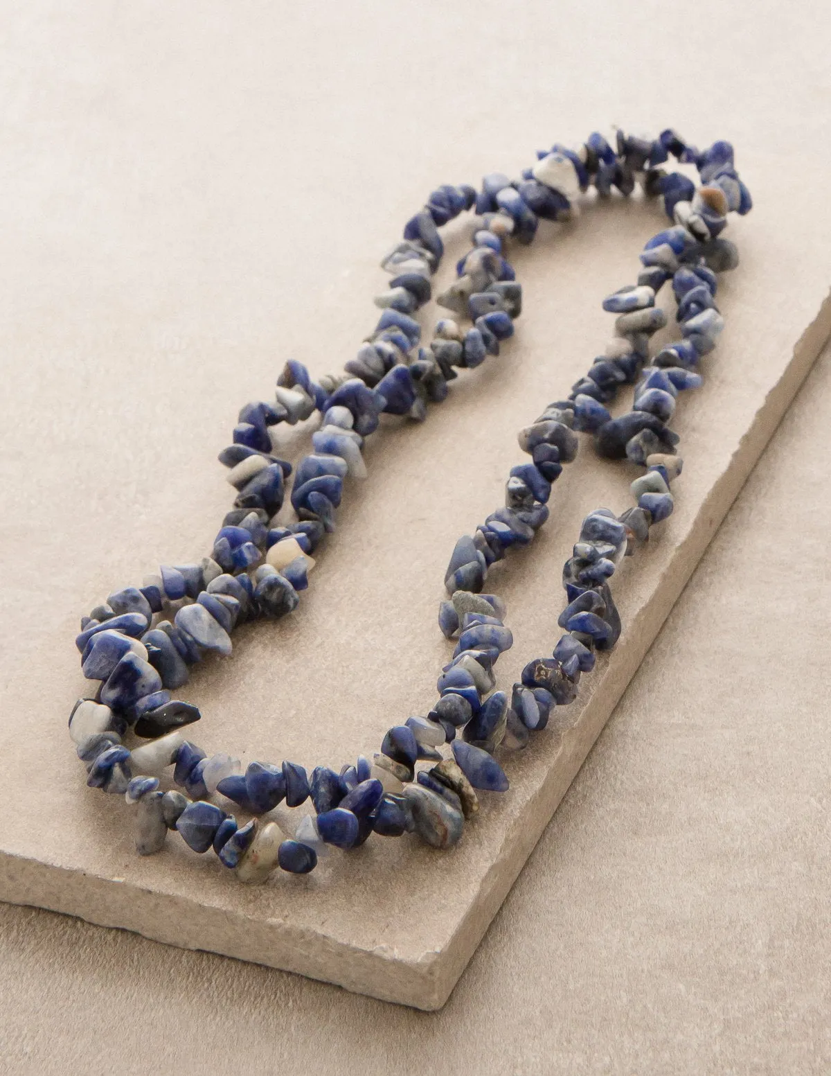 Blue Sodalite Gemstone Chip Necklace