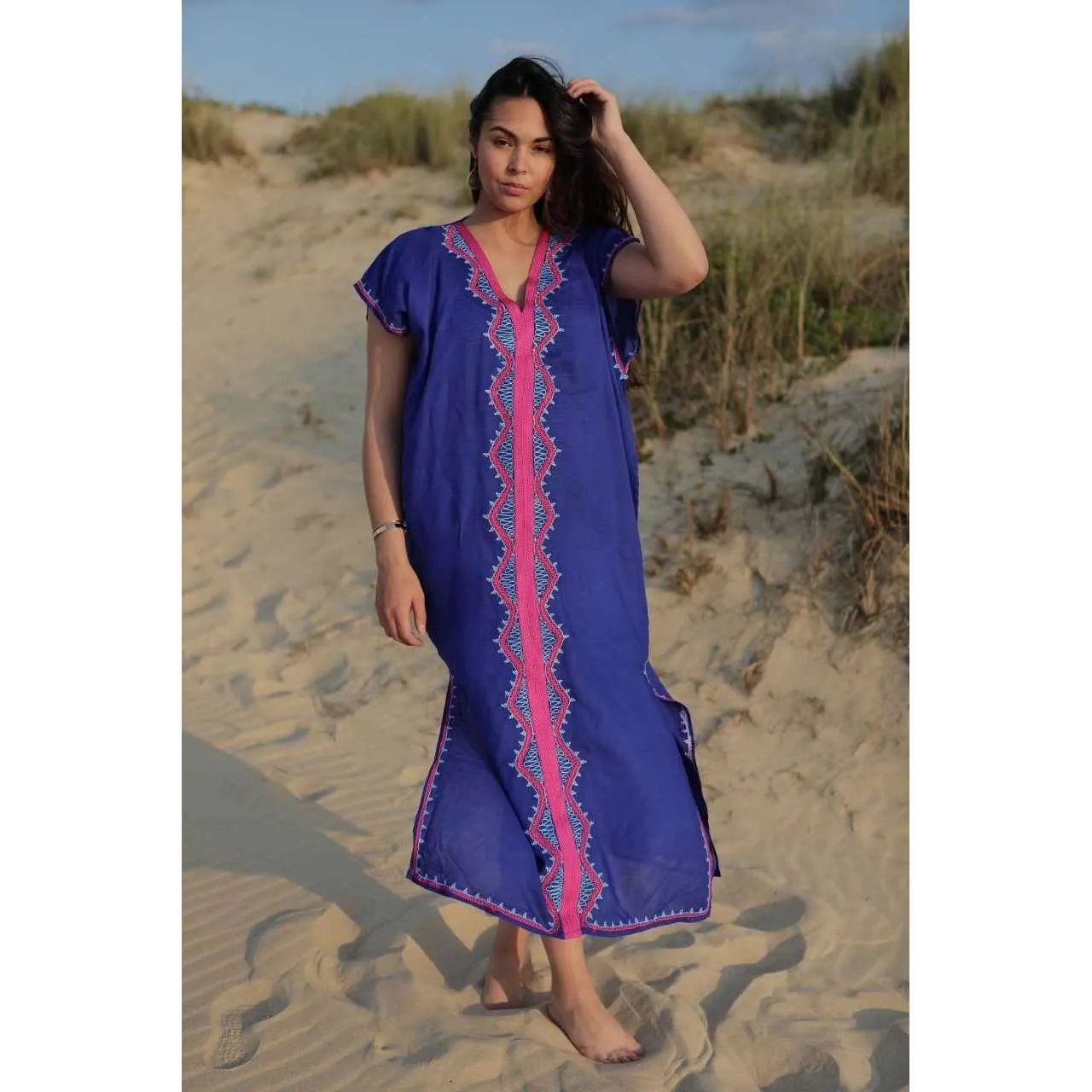 Blue Zahra Boho Trendy Kaftan-Moroccan kaftan