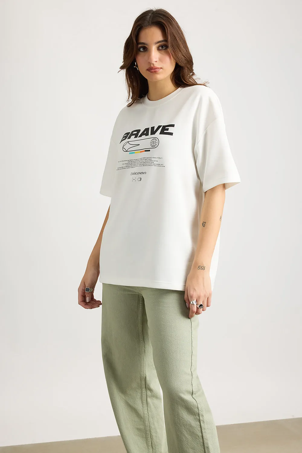 Brave White Tee