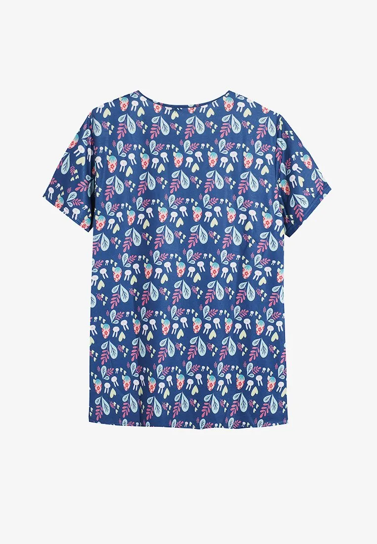 Bunnie Cute Prints Sleep Tee - Dark Blue