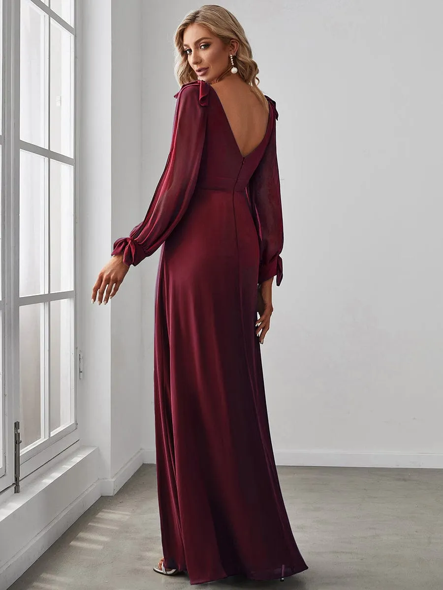 Burgundy Bridesmaid Gowns