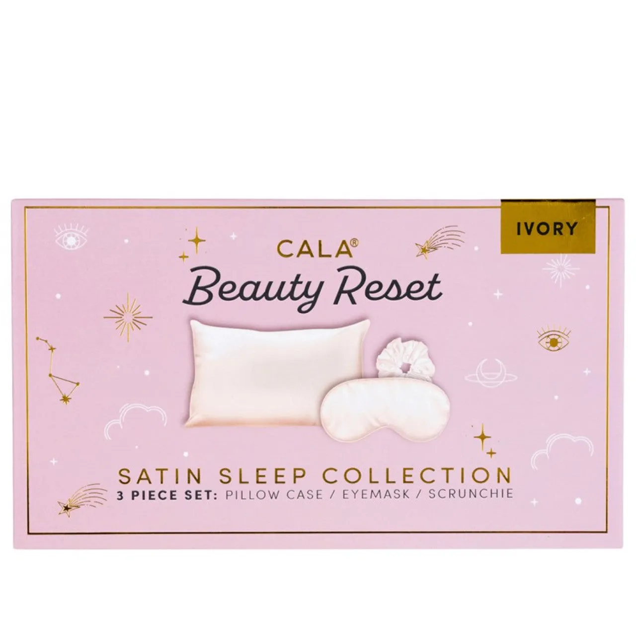 Cala Satin Pillow Case Eyemask Scrunchie Sleep Set