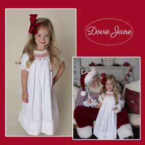 CHRISTMAS BISHOP SMOCKED DRESS WHITE