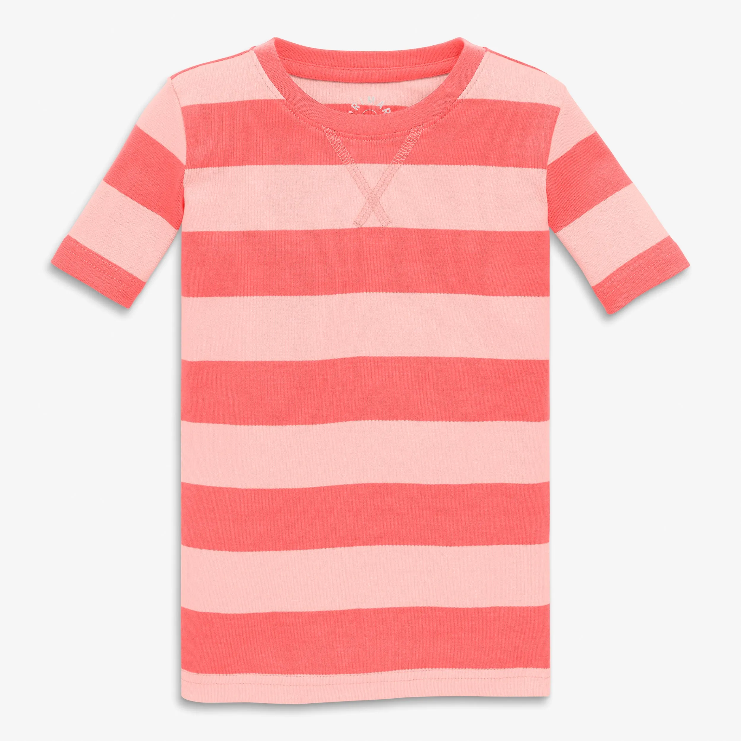 Clearance kids organic short sleeve pj top in bold stripe