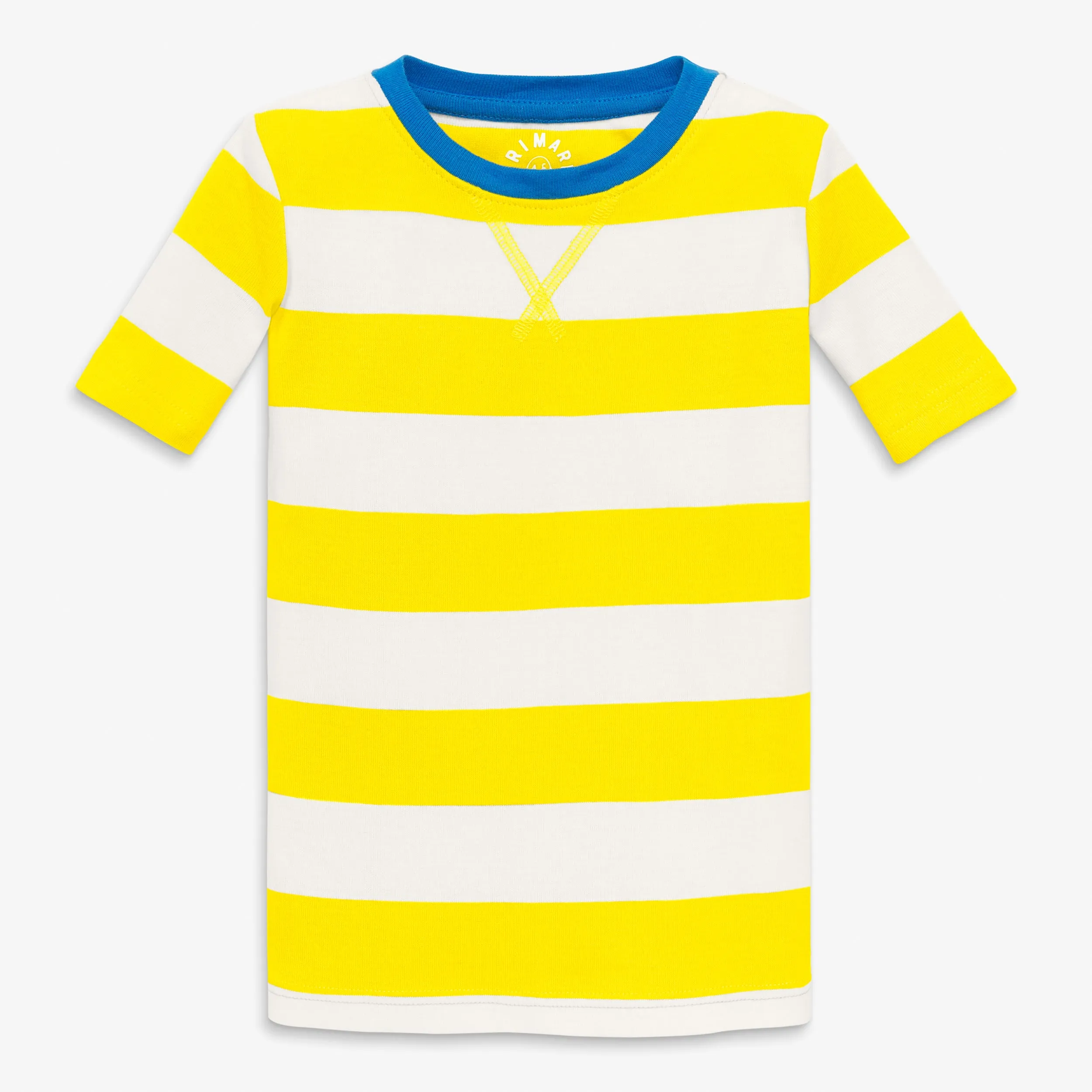 Clearance kids organic short sleeve pj top in bold stripe