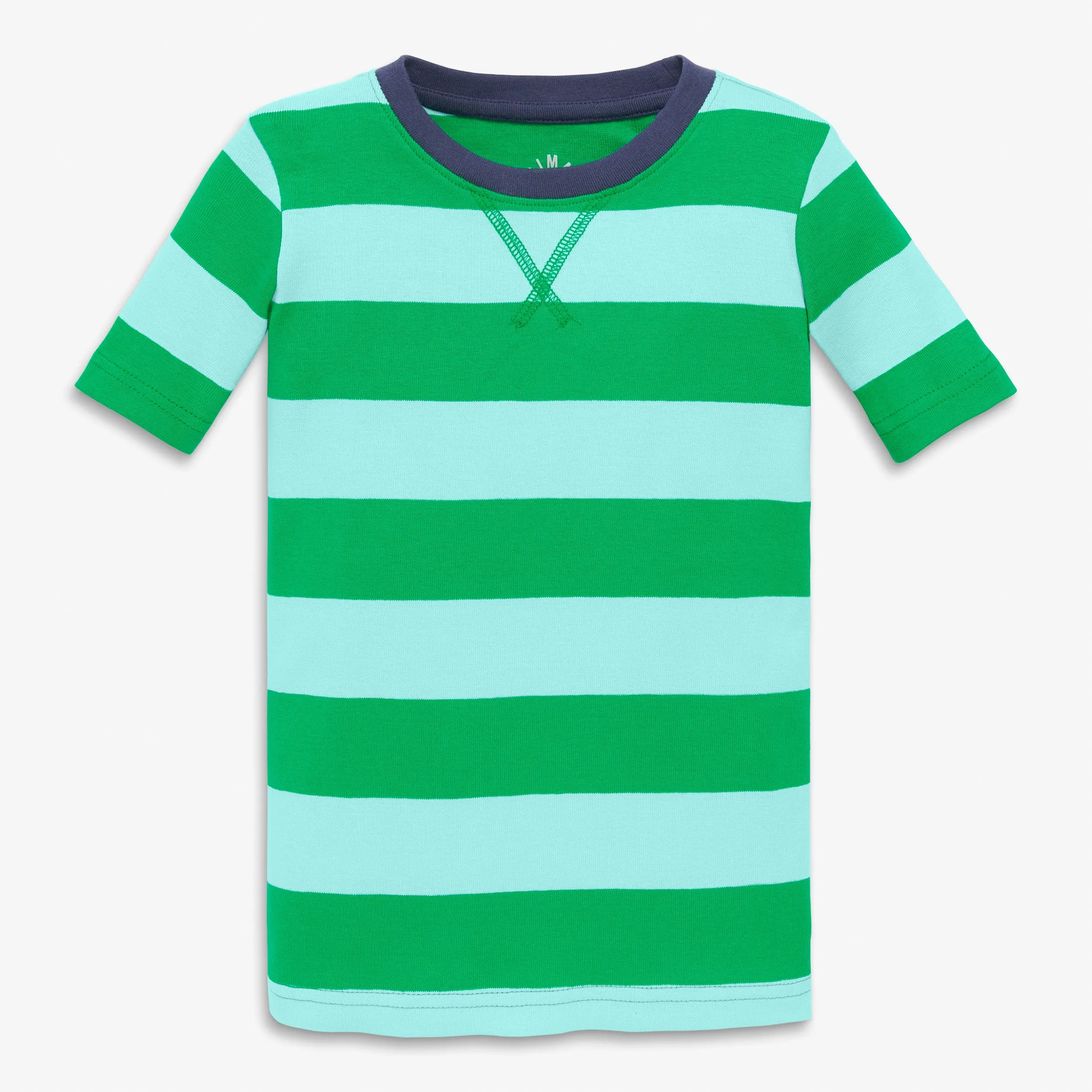 Clearance kids organic short sleeve pj top in bold stripe