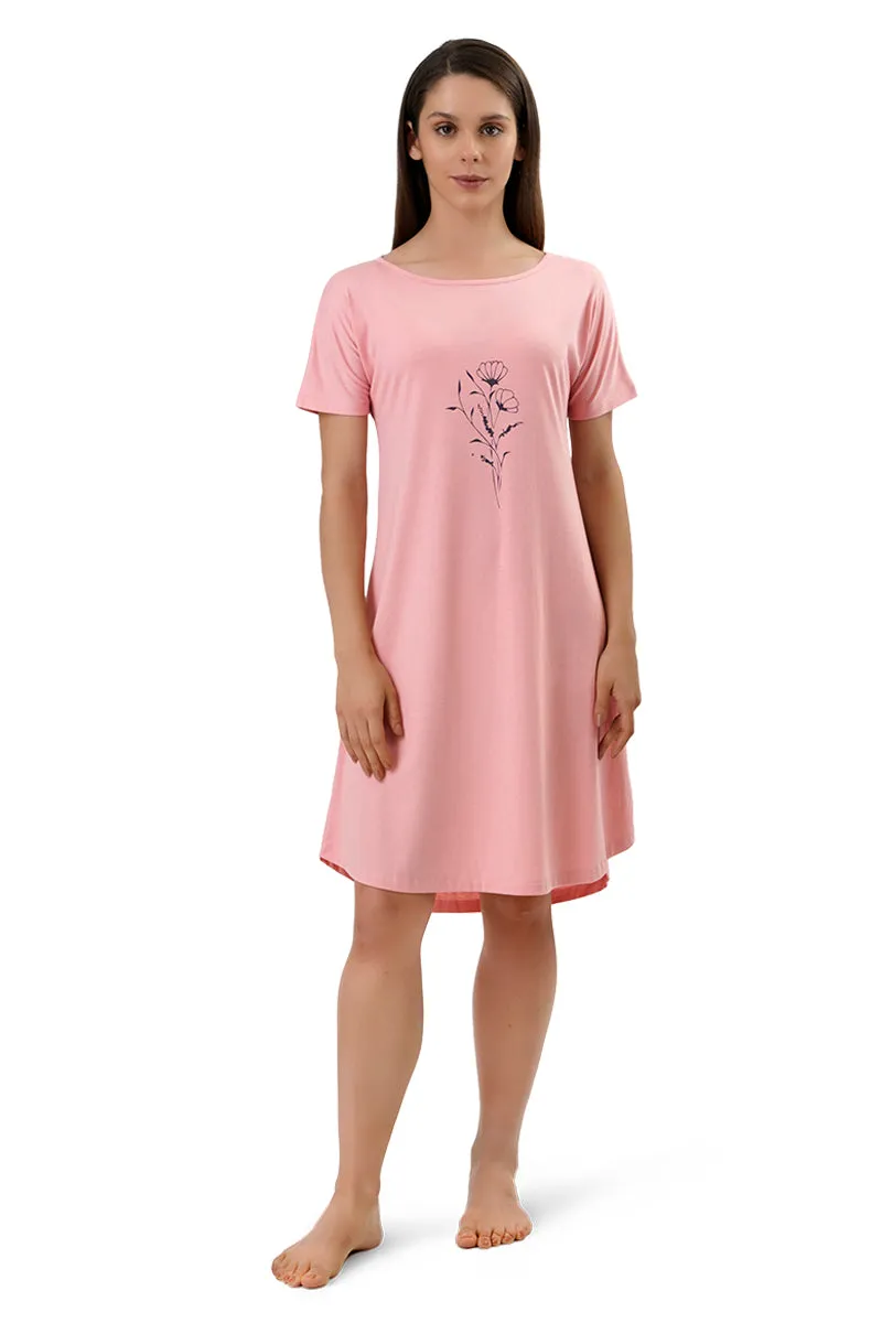 Cotton Blend Sleep Dress - Bridal Rose