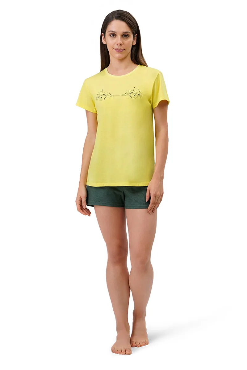 Cotton Blend Sleep T-shirt - Limelight