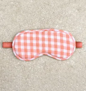 Cotton sleep mask [Pink & Peach Gingham]