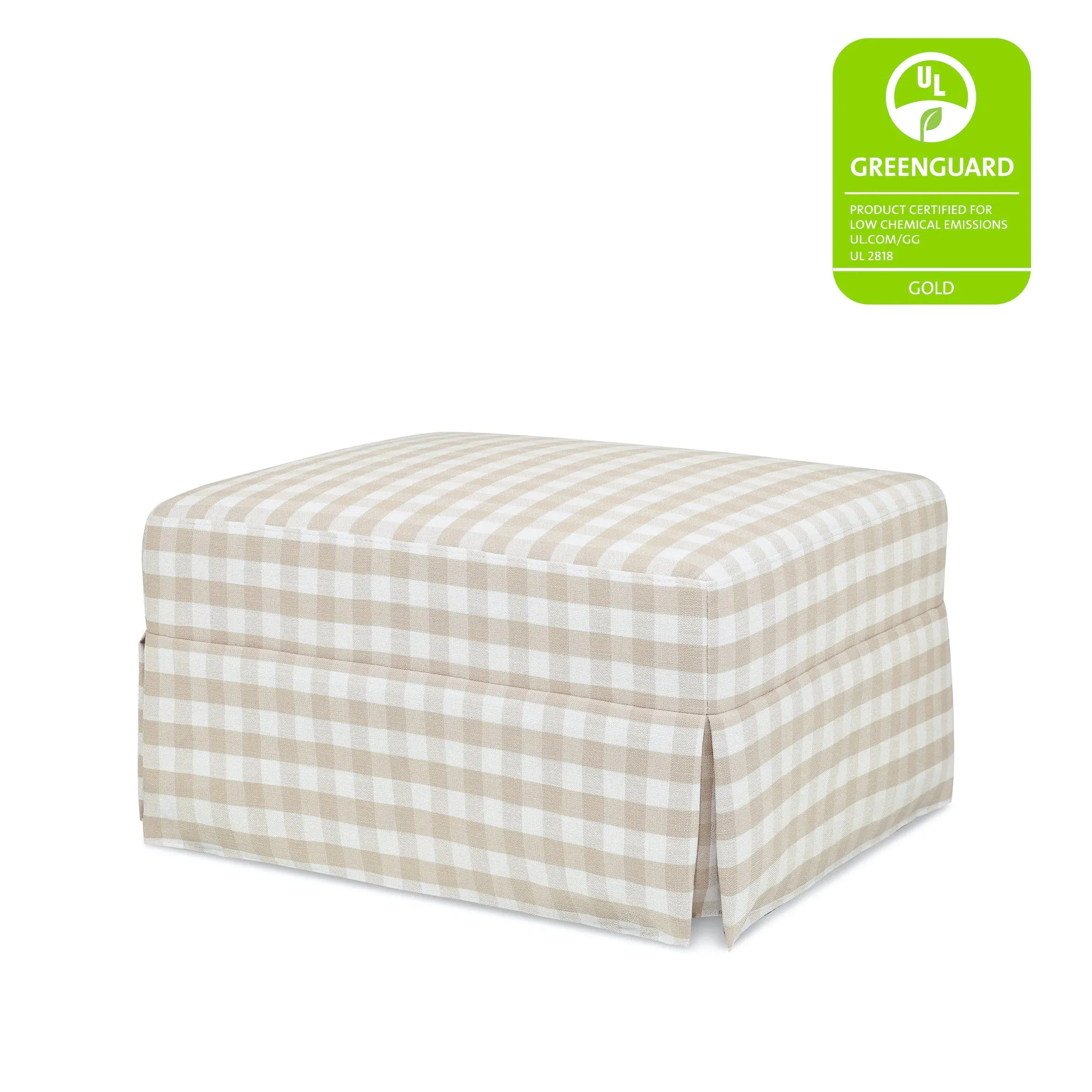 Crawford Gliding Ottoman - Tan Gingham