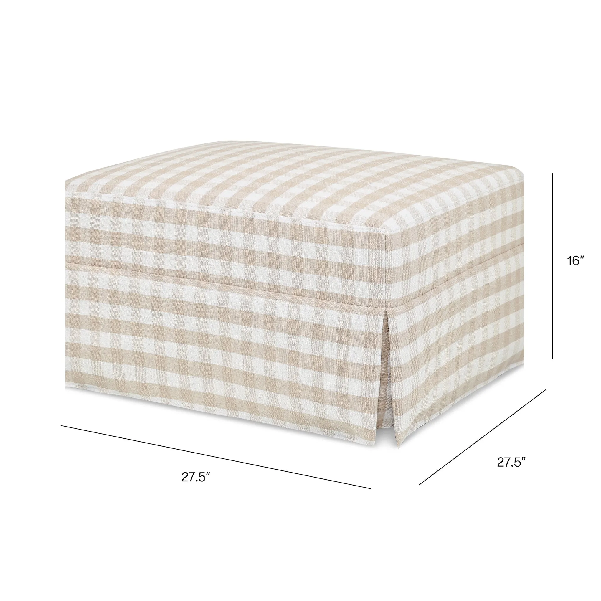 Crawford Gliding Ottoman - Tan Gingham