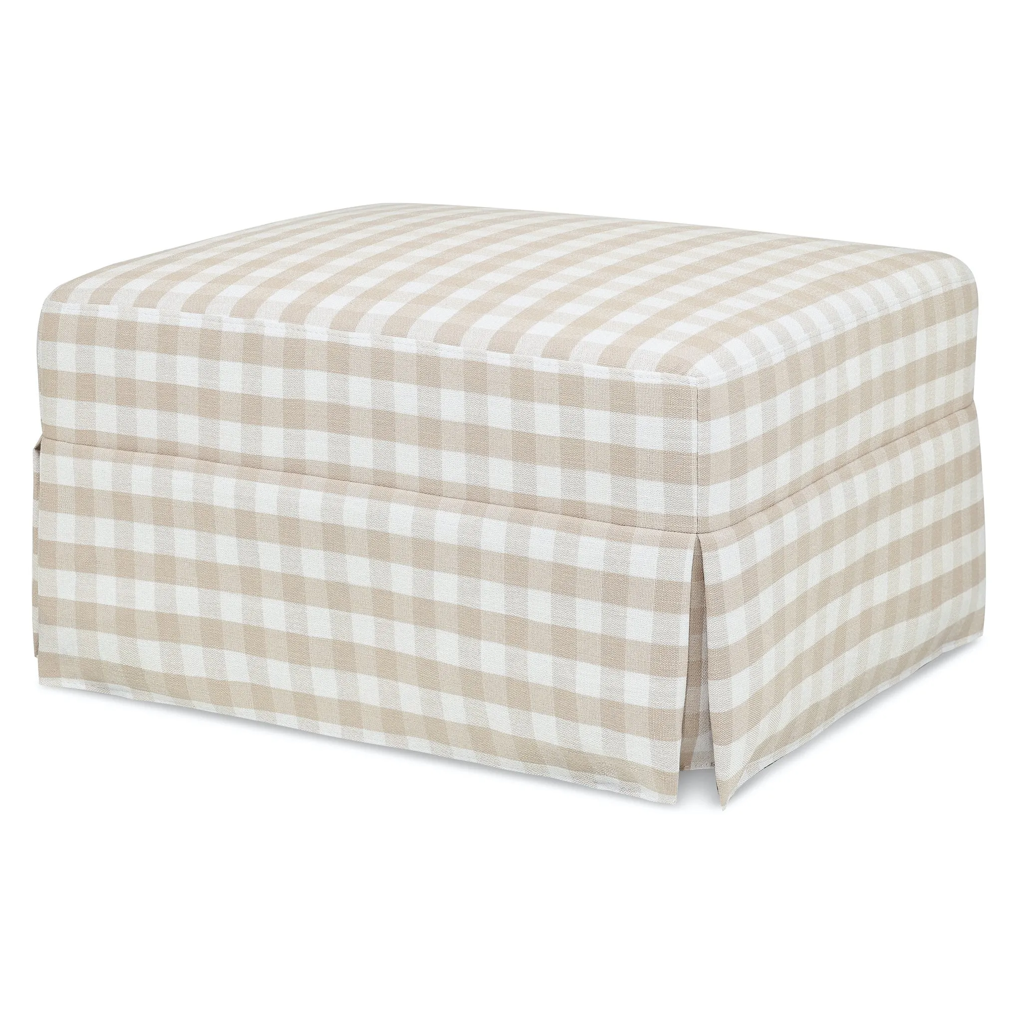 Crawford Gliding Ottoman - Tan Gingham