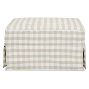 Crawford Gliding Ottoman - Tan Gingham