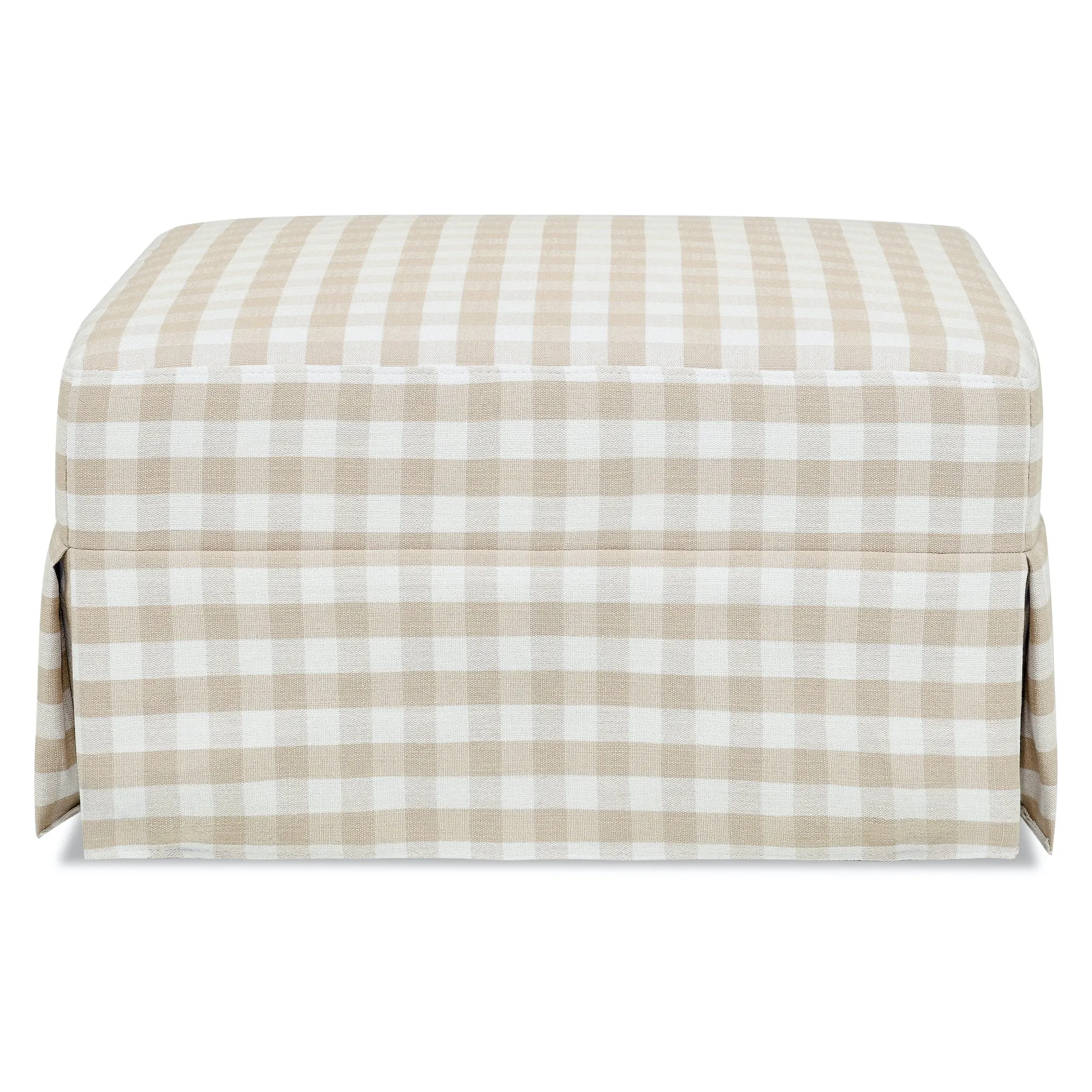 Crawford Gliding Ottoman - Tan Gingham