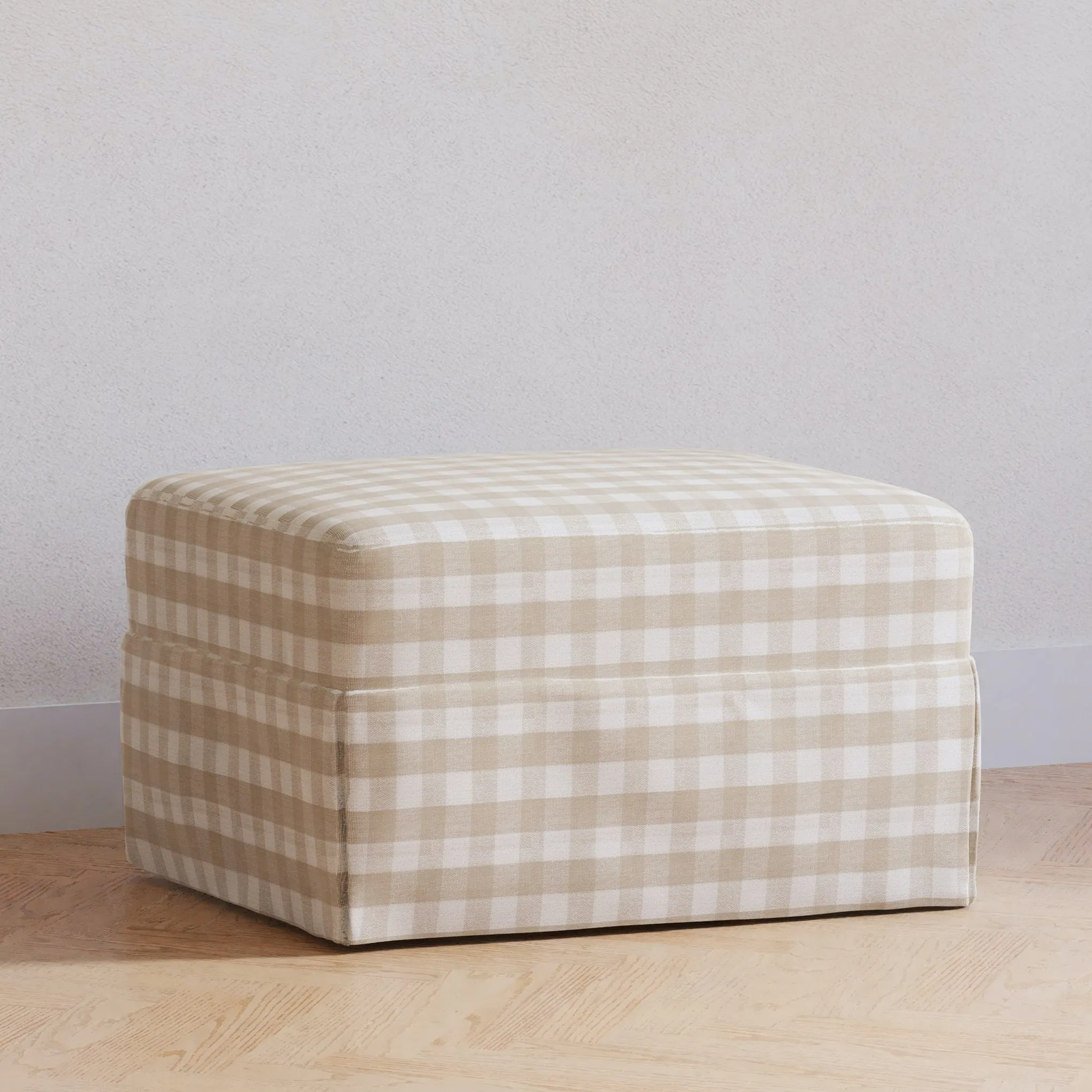 Crawford Gliding Ottoman - Tan Gingham