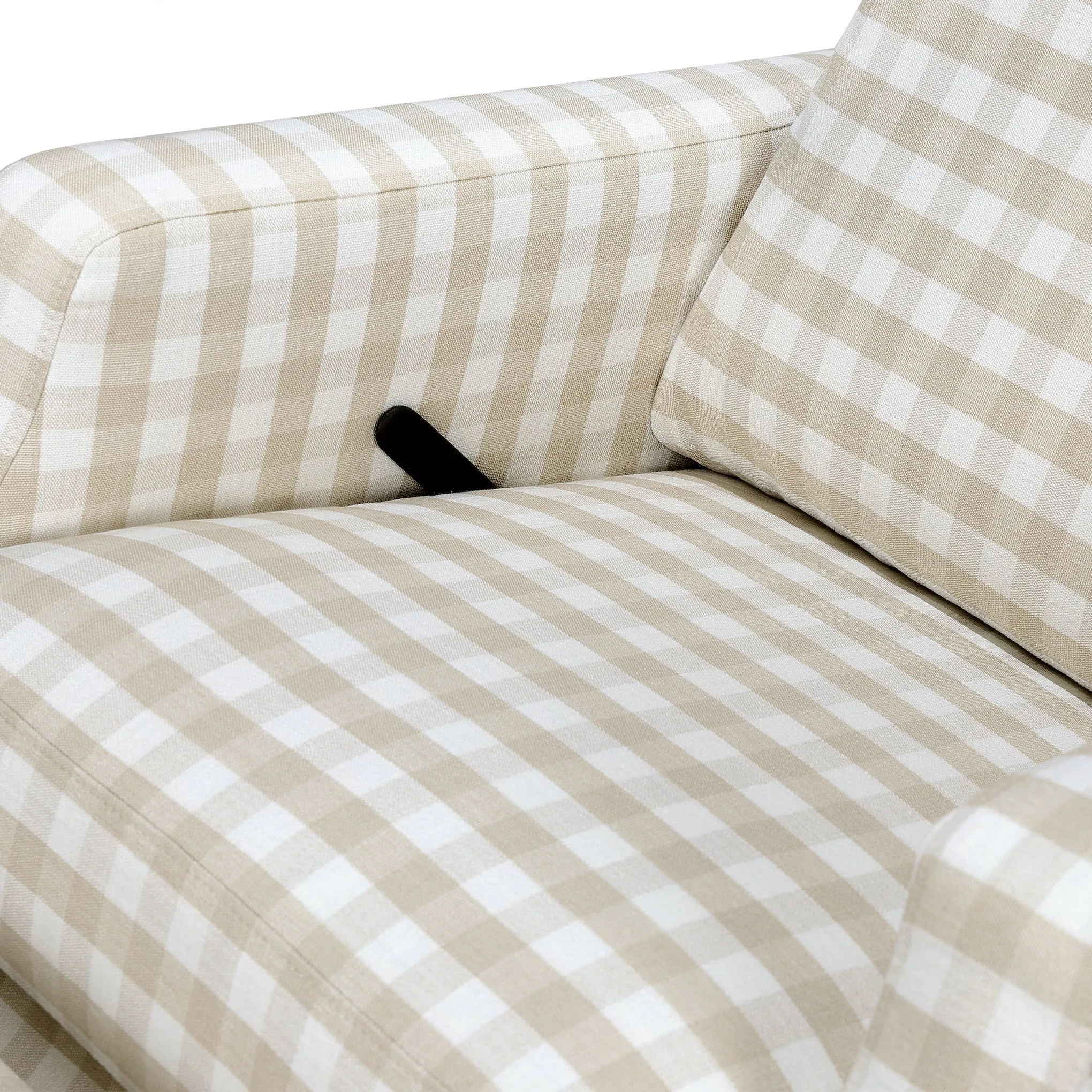 Crewe Recliner   Swivel Glider in Eco-Performance Fabric - Gingham