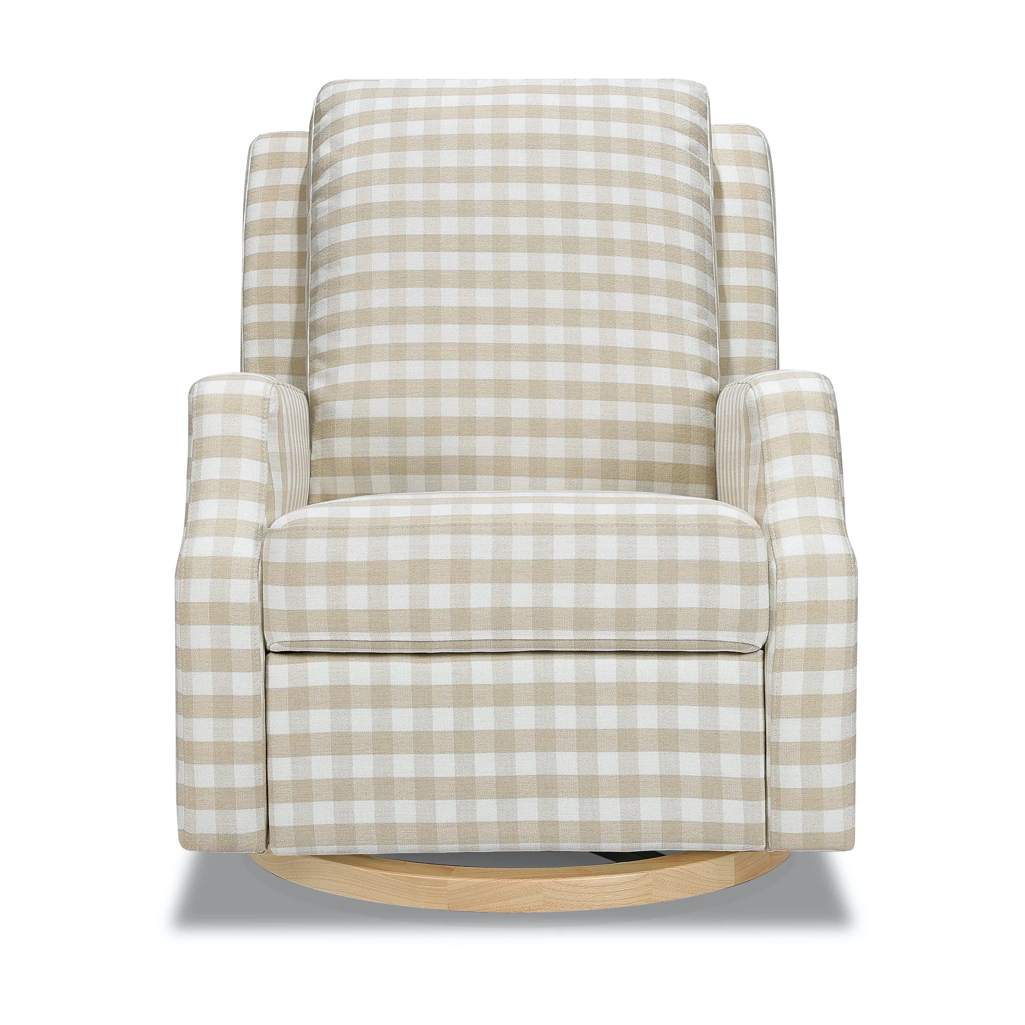 Crewe Recliner   Swivel Glider in Eco-Performance Fabric - Gingham