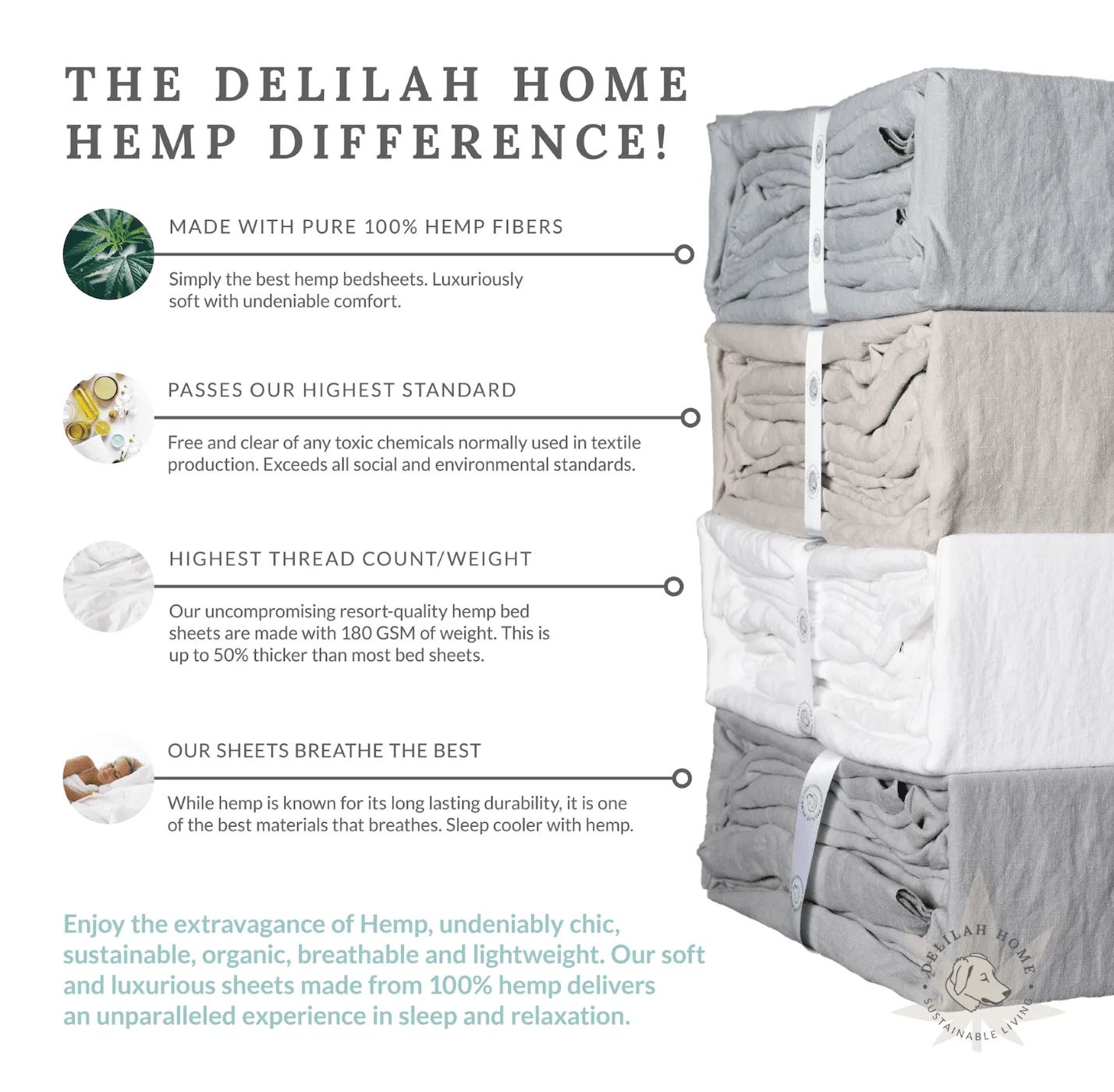 Delilah Home Hemp Duvet Cover