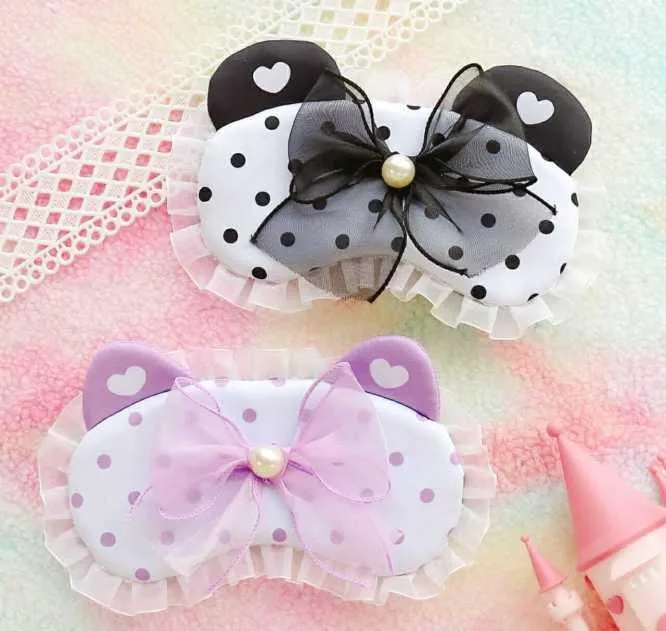 Cute Dotted Bow Gel Eye Mask