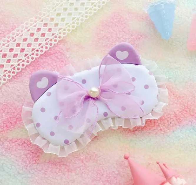 Cute Dotted Bow Gel Eye Mask