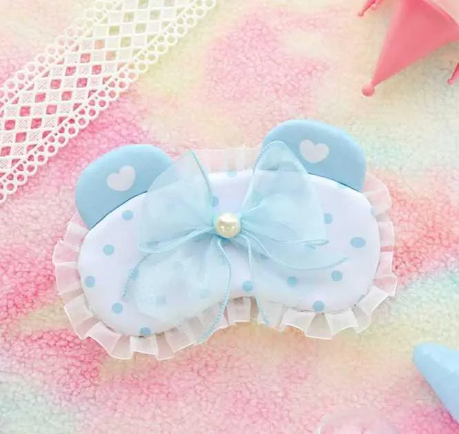 Cute Dotted Bow Gel Eye Mask