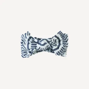 elastic bow headband | blue mosaic stripe | lenzing modal